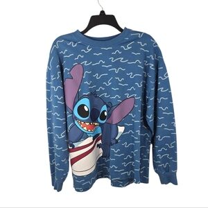 {Disney} Adult Shirt Celebration Crew Shirt - Stitch Print - Size Large